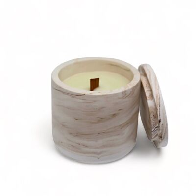 Scented candle in Organic gypsum minimalistic jar
