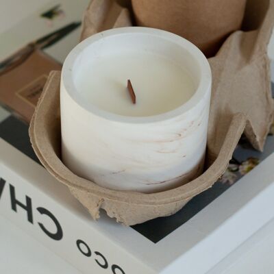Scented candle in Organic gypsum minimalistic jar