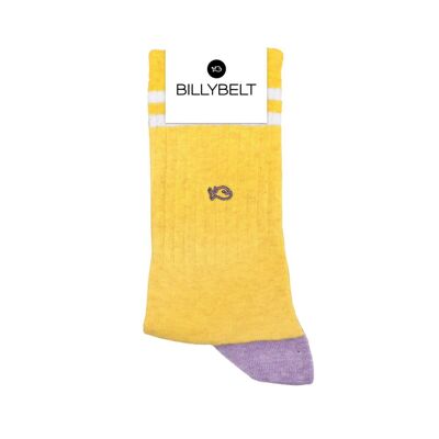 Chaussettes en coton peigné Retro - Jaune