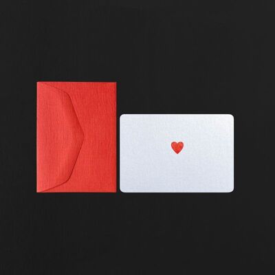 Mini champagne HEART card + mini geranium envelope
