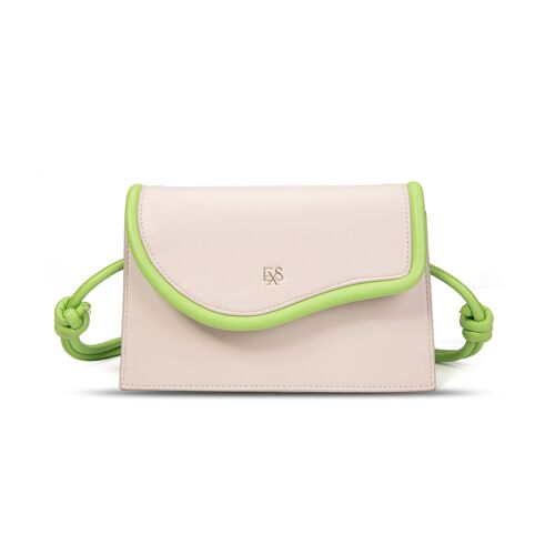 Exs-25543 Astrid crossbody Sac Bandoulière en pu recyclé beige/green