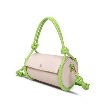Exs-25545 Elise mini bag Sac Porté épaule en pu recyclé beige/green 2