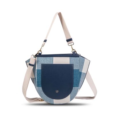 Exs-25559 Borsa Eleine Borsa a spalla o crossbody in tela pu blu