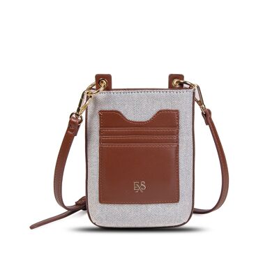 Exs-25560 Esther Phone Pouch recycled pu canvas grey/brown