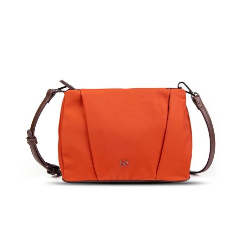 Exs-25637 Lily Pochette Nylon garniture Pu recyclé orange