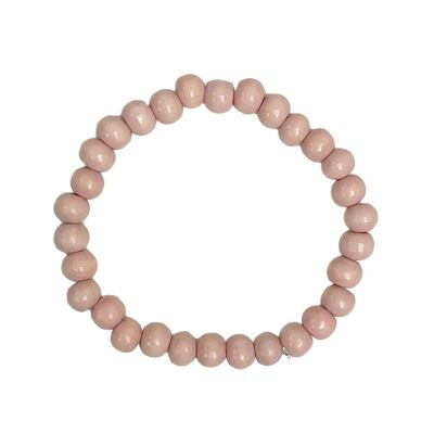 bracelet en bois rose clair