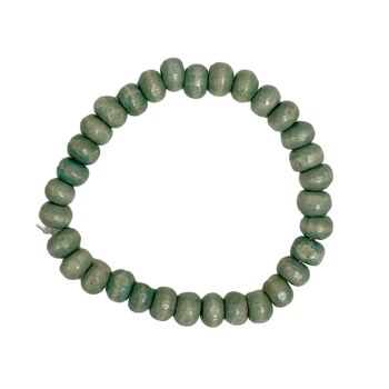 Bracelet en bois vert basilic