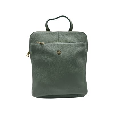 SAC A DOS CUIR GRAINE CRISTINA VERT PASTELLE