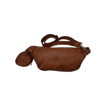 SAC BANANE CUIR WASHED GIULIA S CAMEL 3