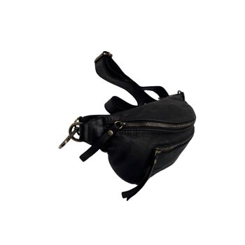 SAC BANANE CUIR WASHED GIULIA S NOIR 2