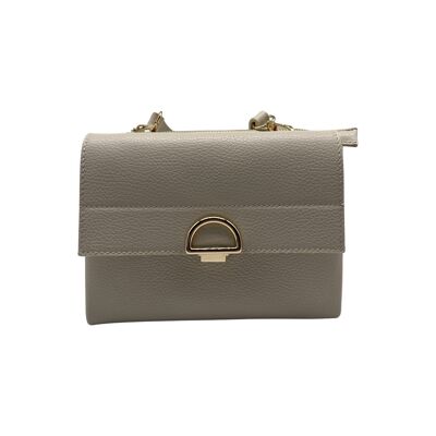 BEIGE CATERINA SEEDED LEATHER BAG