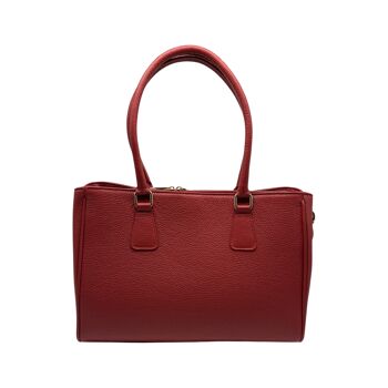 SAC P EPAULE CUIR GRAINE GRETA ROUGE 1