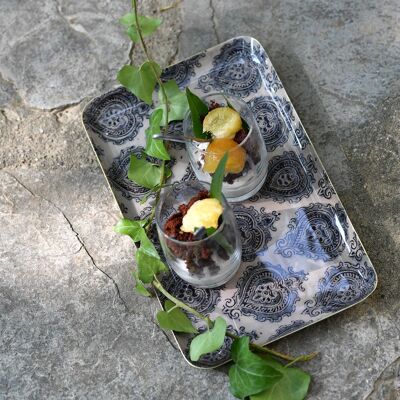 Arles linen metal trays 20 x 30