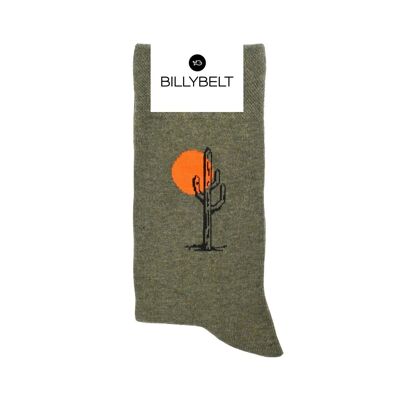 Gemusterte Socken aus gekämmter Baumwolle – Saguaro