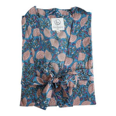 “Paloma” floral print cotton kimono