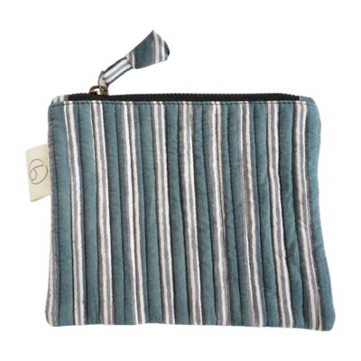 “Stripes” printed cotton pouch