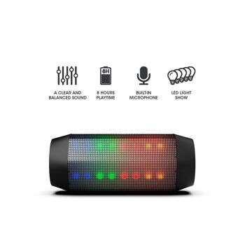 Enceinte sans fil avec LED RDB - Noir - LUMO 8