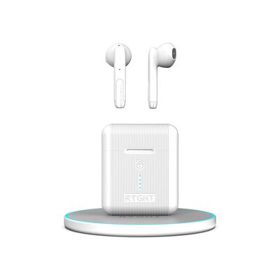 Auricolari semi-intra wireless con caricatore ad induzione - Bianco - VEHO QI