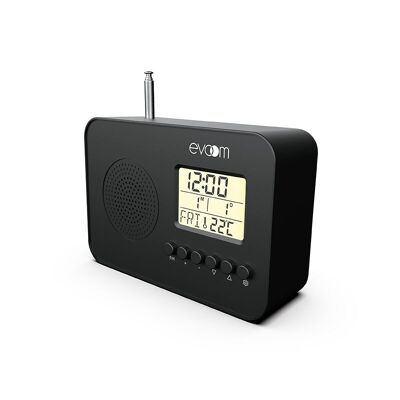 Multifunction alarm clock radio - Black - LEKIO