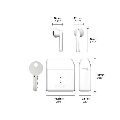 Semi-intra wireless earphone with induction charger - White - Nemesis