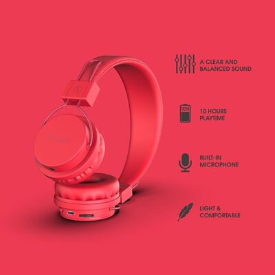 Kabellose Kopfhörer – Rot – LUMINA 2