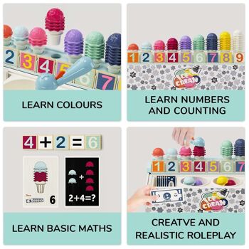 Jouets Montessori à partir de 3 ans - apprentissage des couleurs, du calcul et des nombres - jouet de motricité, jeu enfichable, jeux d'apprentissage, jeu de tri - cadeau pour filles et garçons, jouets pour enfants, jeux pour enfants 4