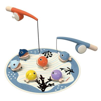 Juego de pesca con imán - Juguete Montessori a partir de 2 años - Juguete de motricidad para niños - Juego magnético de juguete de madera - Juguete de regalo para niños y niñas - Juegos de juguetes, juegos de aprendizaje