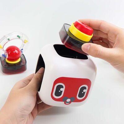 Fidget Cube à partir de 2 ans fille garçon, cube de motricité à partir de 24 mois pour jouet anti-stress portable, cube d'activité bébé jouet enfant Montessori 1 an