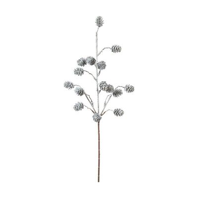 Set of 2 silver pine cone branches 62 cm - Christmas decoration