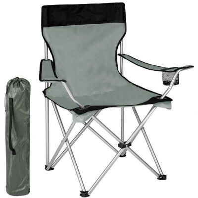 Steel camping chair with Textilene fabric.