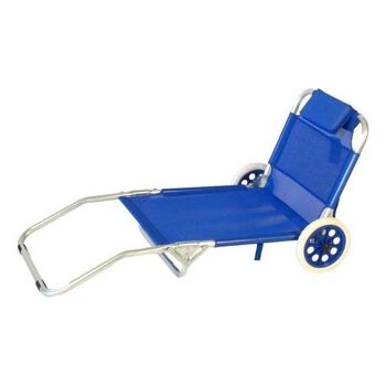 Chaise de plage pliante avec roues en aluminium.Avec coussin 1
