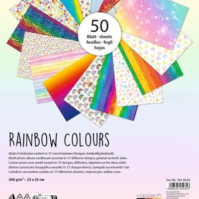 Cartoncino fotografico con motivo "Colori dell'arcobaleno" 300 g/m²