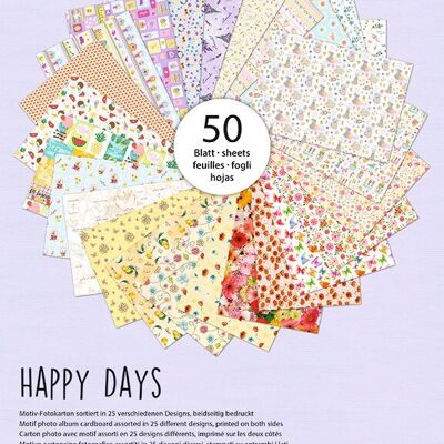 Carton photo à motif "Happy Days" 300 g/m²