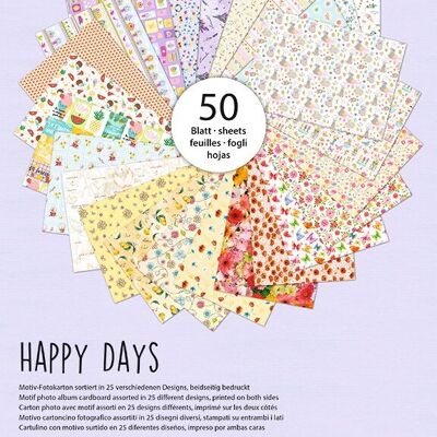 Cartoncino fotografico con motivo "Happy Days" 300 g/m²