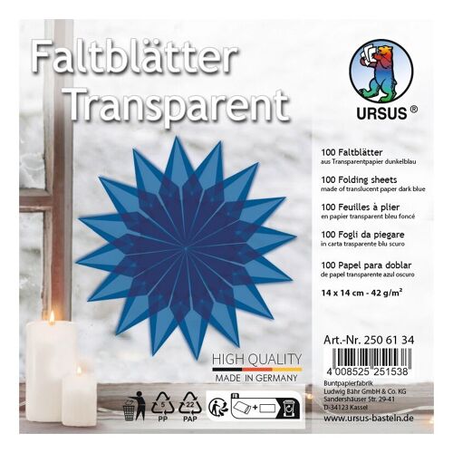 Faltblätter "Transparentpapier, dunkelblau" 42 g/m²