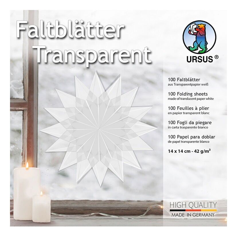 Volantini “carta trasparente”, 14 x 14 cm, bianchi