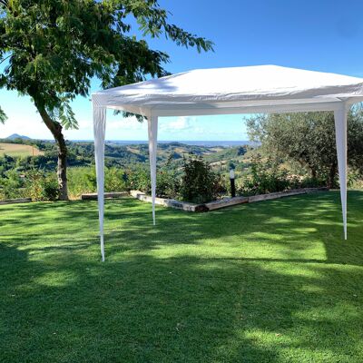 Gazebo leggero in acciaio. Misure 300 x 300 cm.Colore Bianco