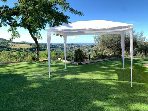 Gazebo leggero in acciaio. Misure 200 x 300 cm.Colore Bianco