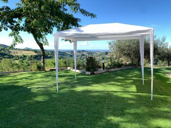 Gazebo léger en acier.  Mesures 200 x 300 cm.couleur blanche 1