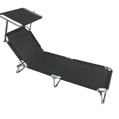 Folding aluminum beach bed in Textilene