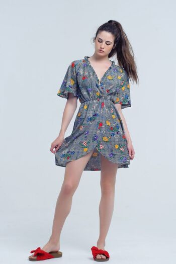 Mini-robe à imprimé fleurs colorées 3