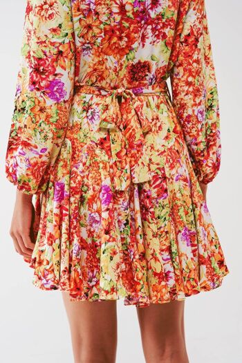 Minirobe à volants à imprimé floral multicolore 6