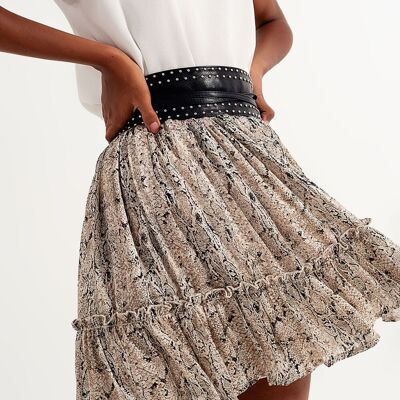 Mini skirt with snake print