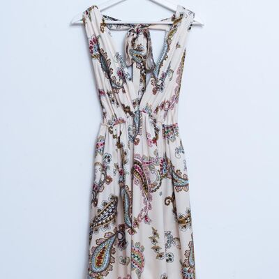 Mini-Sommerkleid mit Paisley-Blumenmuster