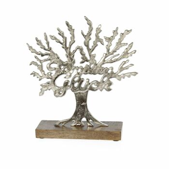 Arbre en aluminium.Bonheur en famille, 26 x 8 x 28 cm, argent, 802218 1