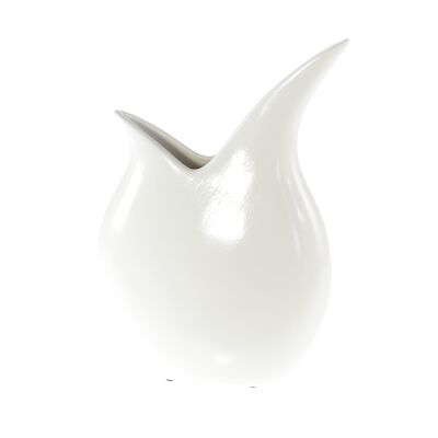 Vase en céramique Claire large, 24,5 x 9,5 x 35 cm, blanc, 811036