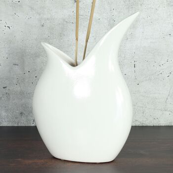 Vase en céramique Claire large, 24,5 x 9,5 x 35 cm, blanc, 811036 2