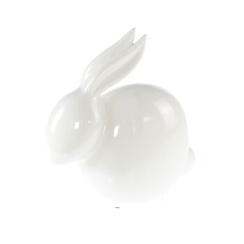 Lapin accroupi en céramique grand, 26 x 12 x 30 cm, blanc, 811258 1