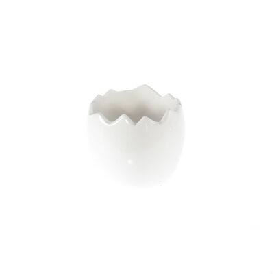 Cáscara de huevo de cerámica pequeña, Ø 11,5 x 10 cm, blanca, 811296