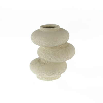 Keramik-Vase stonetower kl., 17 x 15 x 21 cm, beige, 811425